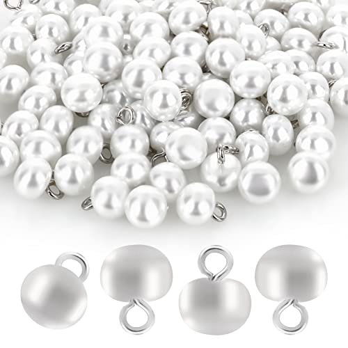 Grevosea Lot de 100 boutons en forme de perle, en résine et plastique avec tige en métal, pour travaux manuels, couture, vêtements, robes de mariage, chemises, etc