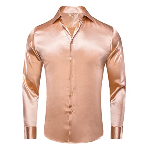 Chemise à manches longues en satin homme look décontracté chic pour affaires