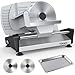 Geräuschlos,DC-Motor Elektrische Allesschneider Mit Leisem, 200W Brotschneidemaschine, Duale 19CM Edelstahlklingen, 0-15mm Einstellbare Schnittstärke, Ideal Für Fleisch, Käse, Brot Und Gemüse
