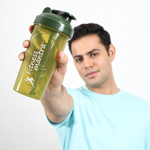 Image of Fitness Mantra 700ml Classic Shaker Bottle for Men & Women [Capacity 700 ml (Army, 700ml)