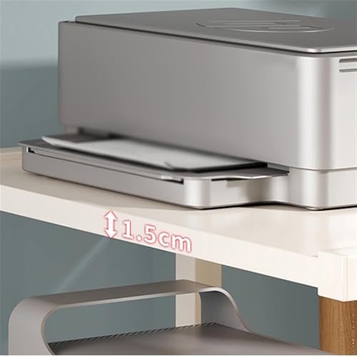 Soporte para CPU móvil con ruedas bloqueables, estante doble resistente para oficina y escritorio de juegos (Blanco) (Pequeño) miniatura 5