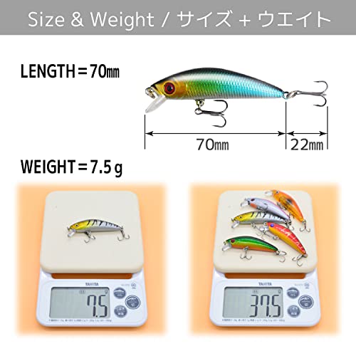 ANCL スロー シンキング ミノー 7.5ｇ ルアーセット アジン