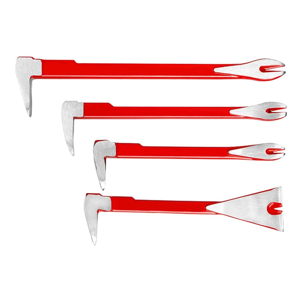 Set di 4 Utensili per La Rimozione Dei Chiodi, 12 Pollici, 1 Pollice, 8 Pollici - e Mini Leva, per Lavori di Ristrutturazione Domestica e Lavorazione del Legno