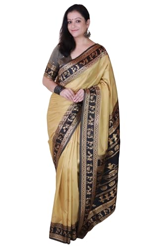 Image of SGF11 Women's Kanjivaram Pure Soft Silk Saree With Unstitched Blouse Piece