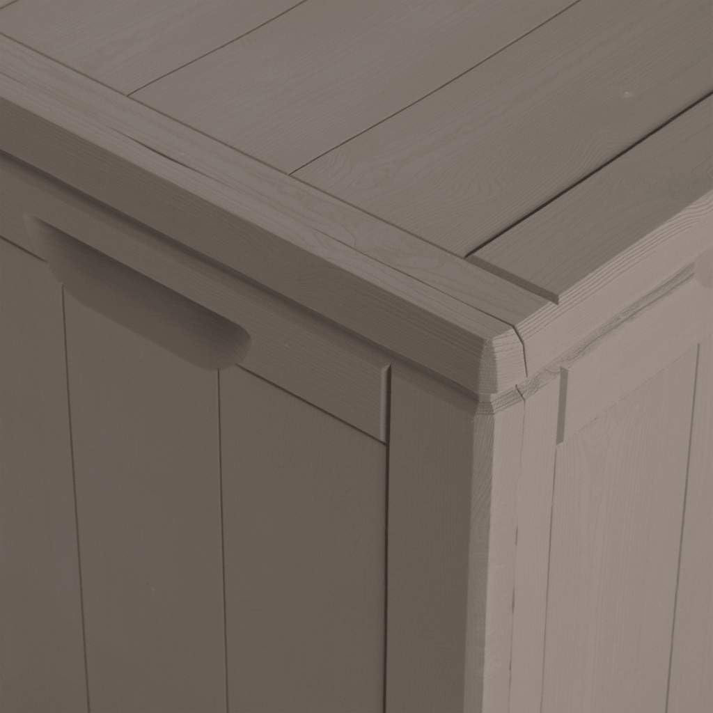 Baule da giardino da 270 l, in polipropilene, effetto legno, per cuscini, contenitore da giardino, per esterni, terrazza, balcone, funzione di organizzazione con coperchio