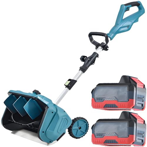 Pala Quitanieves Eléctrica Inalámbrica 2025-Motor Sin Escobillas De 1000 W,30 Minutos De Autonomía,40,7 Cm De Ancho De Limpieza De Nieve,Ligera Para Entradas Y Patios En Invierno 2batteries