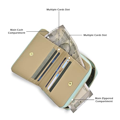 Image of Lavie Luxe Women's Diagonal Flap 25 Quilted Small Zip Wallet | Gift for Women