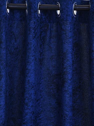 Image of ROMEE Solid-Plain Blackout Curtains 7 Feet Long Door Set of 2 - Curtains for Door, 80% Blackout Drapes for Living Room, Bedroom, 84 Inches, (Royal Blue. 213 x 122 CM)