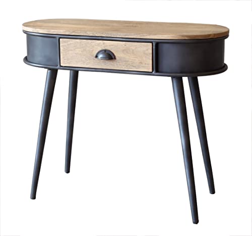 Image of The Attic Gunmetal Console Table for Living Room Foyer - Designer Natural Matte Finish
