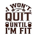 No me rendiré hasta estar en forma. Fuente personalizada para gimnasio. La mejor fuente para gimnasios. Ideas para gimnasios. Las ideas más vendidas. Calcomanías de pared 41x48.1cm Café