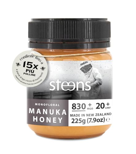 RICCO DI BUONI NUTRIENTI - Le sostanze presenti nel pane d'api, ricchi di sostanze nutritive, fanno del miele di manuka certificato UMF di Steens un superalimento sano che sostiene il funzionamento del corpo in maniera attiva.