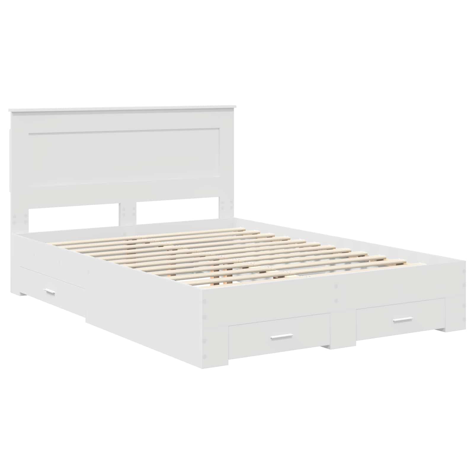 vidaXL Estructura de Cama con cajón con cabecera Madera contrachapada, Diseño de Dormitorio Moderno, soluciones de Almacenamiento, Cama Elegante, área de Descanso útil, Muebles con Estilo