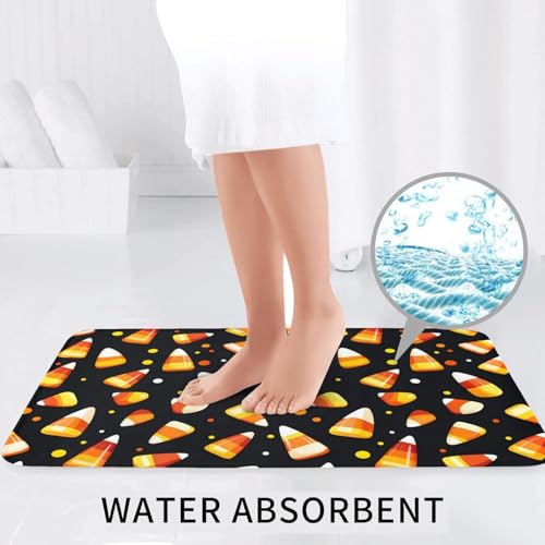 Ensemble tapis de bain Halloween maïs de bonbons pack complet 3 pièces lavables