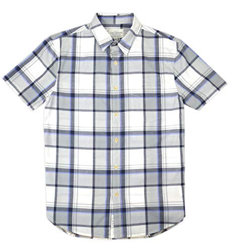 Chemise stretch à manches courtes Lucky Brand pour homme en blanc et gris taille S