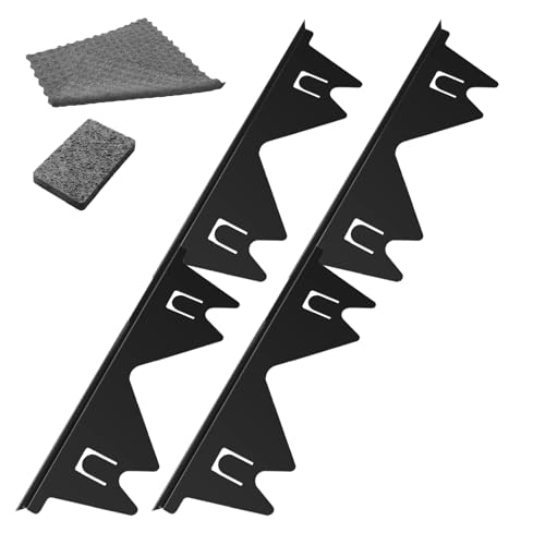 Windspeed 2 Pack Stove Gap Covers Stainless Steel Silver, Kitchen Stove Counter Gap Cover Stainless Steel Gap Covers Between Stove and Counter Edge Gap Cover Length 13.8" to 27.6"