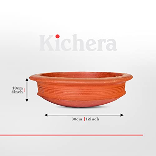Image of Kichera Pottery Earthen Kadai /Clay Pots for Cooking & Serving (3 Litre)
