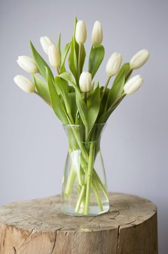Image of KaBloom-20 White Tulip Bouquet,Flowers for Valentine, Mother's Day