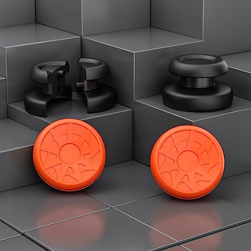 Image of PlayRealm NO FALLING OFF Thumbstick Extender & Silicone Grip Cover 2 Sets for PS5 & PS4 Controller (Turbo Orange)