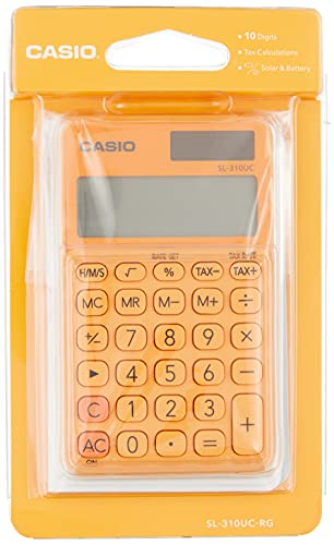 Casio SL-310UC-RG Basic Calculator 10 Digits, 1 Line, Battery/Solar, Orange