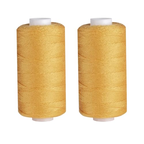Simthread Heavy Duty Blue Jeans Thread for Denim Sewing 200M 2-Pack Gold