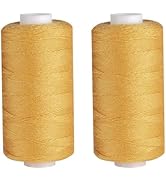 Simthread Heavy Duty Blue Jeans Thread for Denim Sewing 200M 2-Pack Gold