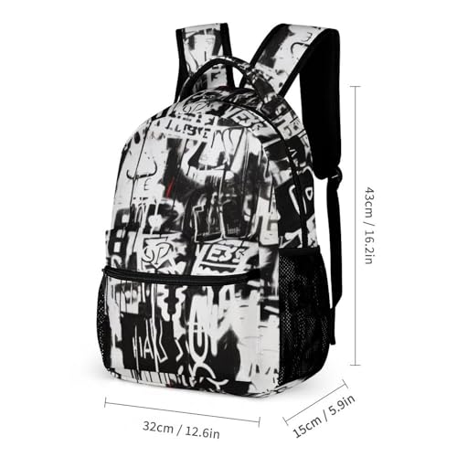 Novelty Graffiti Pattern Backpack for Men, Stylish Lightweight School Bag for Boys Girls, Casual Daypack for Travel Laptop Hiking Camping2