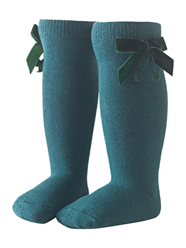 Baby Girl Knee-High Socks Cotton Bow Knit Stockings Long Dress Socks Fall Autumn