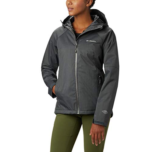Columbia Women's Top Pine Insulated Rain Jacket, Waterproof & Breathable, Shark Melange, Large