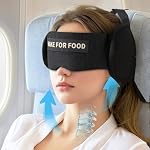 Oreiller de voyage, Oreil d'avion avec masque pour les longs vols Dormir, Oreilleur de cou de voyage essentiels 360° Appui-tête pour le sommeil de voyage en avion, arrêt de la douleur au cou (noir)