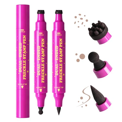 2 Piezas Lápiz Delineador de Pecas Doble Punta Beige Marrón miniatura 1