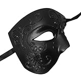 ILOVEMASKS Fancy Ball Prom Black Phantom of The Opera Venetian Half Face Mardi Gras Masquerade Mask,...