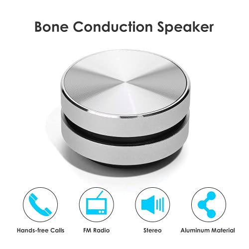 Bluetooth Mini Speaker Bone Conduction Portable Wireless Speaker Stereo Bass Sound Creative Portable Speaker Mini Size Music Player For Home,Outdoor,Travel (Silver) #TOP1