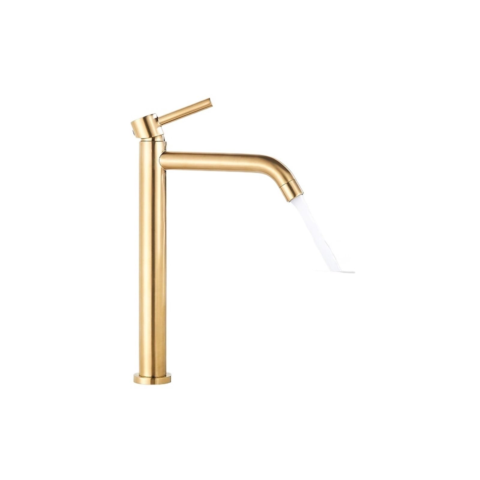 Robinet d'évier de salle de bains mitigeur eau chaude froide or brossé