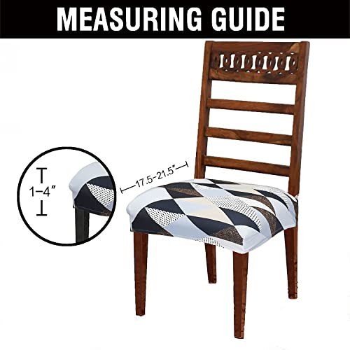 Image of Magical Universal Dining Chair seat Cover Set of 4 Seater pcs are Easily Washable Strechable and Comfortable for Dining Room Home Decor Slip Cover P.2 (Set of 8, Black Check)