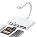 Produktbild SD Kartenleser Adapter, 4 in 1 USB Kamera Adapter + SD / TF Kartenleser + Lade Splitter, USB OTG Adapter Unterstützt USB Flash Laufwerk, MIDI Tastatur, Maus, Ethernet Adapter, Unterstützt iOS 15