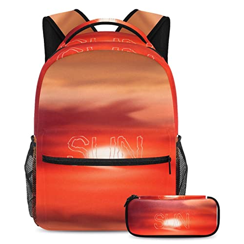 Sac à dos Daypack multicolore avec trousse assortie pour écolier