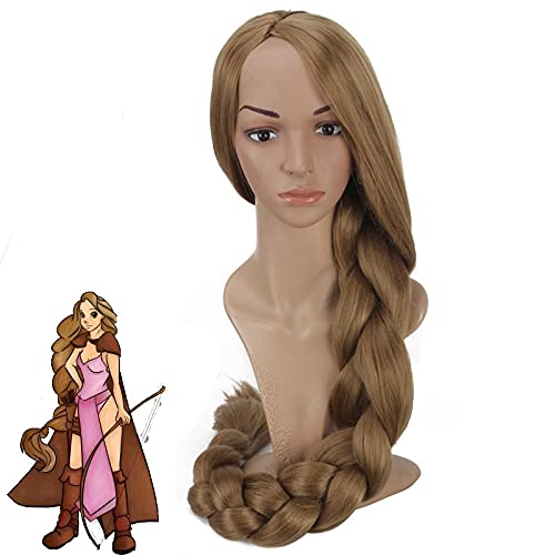 Movie Rapunzel Cosplay Wig Super Long Straight Blonde Ponytail Synthetic Wigs Halloween Party Costume Wig Anime
