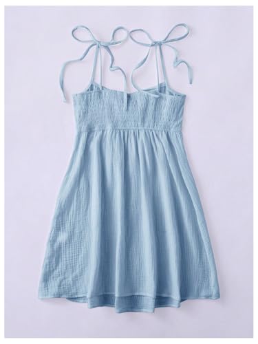 Image of SOLY HUX Women's Summer Cami Sun Dress A Line Tie Shoulder Y2k Cute Casual Short Mini Beach Babydoll Dresses