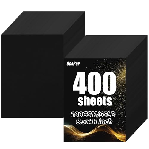 Papier cartonné noir pour imprimante rigide 21,6x27,9 cm scrapbooking et cartes de visite