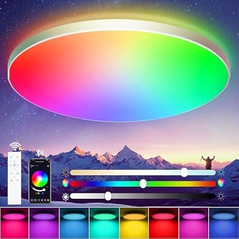 Oraymin Plafonnier LED Bluetooth 24W Cover