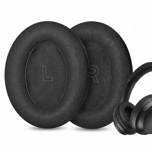 Reposición de almohadillas QC Ultra 1 2 para auriculares Bose QuietComfort Ultra – Almohadillas de repuesto de cuero proteico suave y espuma de memoria, aislamiento de ruido mejorado, instalación fácil (Negro) miniatura 1