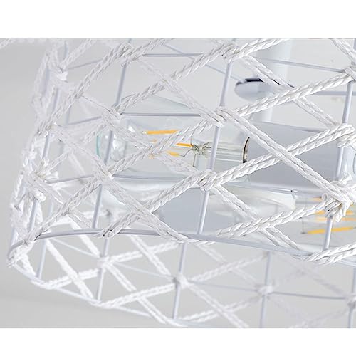 Luces de techo con base E26 en metal y cuerda tejida a mano 2