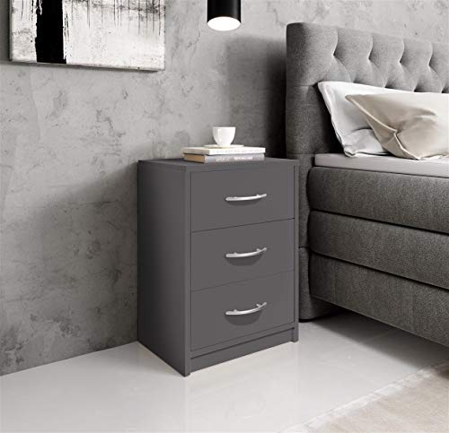 möbelando Nachttisch Nachtkonsole Nako Nachtkommode Bettine III Graphit