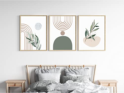 Sage Green Wall Art Prints Mid Century Canvas Wall Art Green Botanical Prints Boho Wall Art Mid Century Picture Abstract Painting Artwork For Living Room Bedroom Decor 16X24X3 Inch Set Of 3 Unframed #TOP4