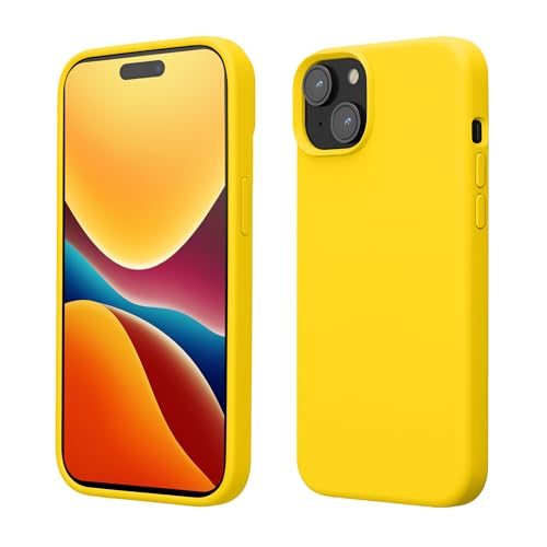 kwmobile Coque pour iPhone 15 Coque - Housse de téléphone Fine en Silicone avec Surface Douce et Anti-Choc - Jaune radieux