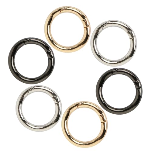 Pack De 5 Mosquetones Redondos De Aleación 28 Mm - Clip Con Resorte, Color Oro Rosa, Ideales Para Mochilas, Llaveros Y Camping