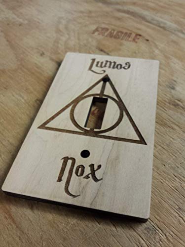 Image of Lumos Nox Engraved Wood Light Switch Cover (Single)