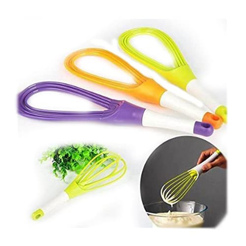 Home Brilliant 2 in 1 Balloon and Flat Foldable Plastic Whisk Beater Hand Blender Mixer Froth Whisker Latte Maker for Milk Coffee Egg Beater Phentni Juicer (Multicolor, 1pc)-picture-29