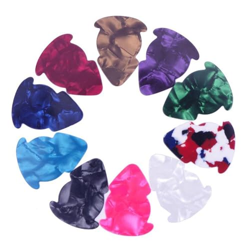 10 piezas resistentes al desgaste de púas de guitarra, ukelele, púas de guitarra eléctrica, forma de...