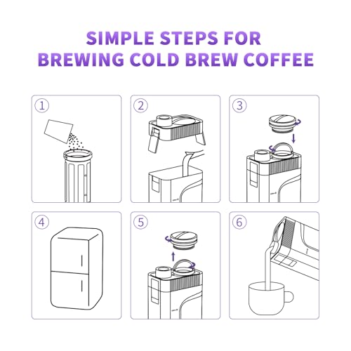 MAVO Cafeteira Cold Brew, cafeteira gelada de 765 g e cafeteira de chá, filtro de malha fina, vedaçã